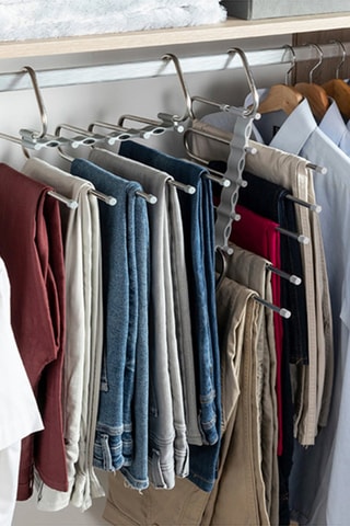 Cintre à pantalons multiple en acier inoxydable