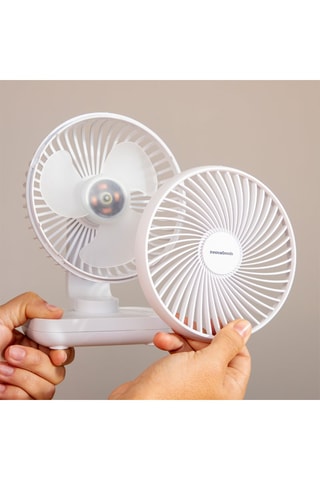 Ventilateur de bureau rechargeable - 13,8 x 18,3 x 7,5 cm - 4 vitesses