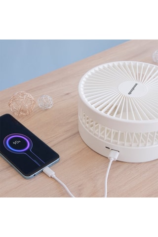 Ventilateur pliable et rechargeable 3-en-1 - 19,5 cm - 3 vitesses