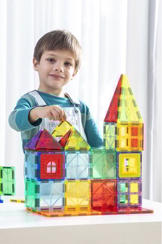 Ensemble de construction magnétique 3D - 57 pièces - Dès 3 ans