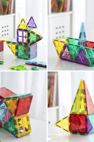 Ensemble de construction magnétique 3D - 57 pièces - Dès 3 ans
