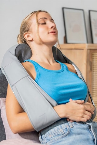 Massajador Shiatsu aquecido para a nuca - Cinzento