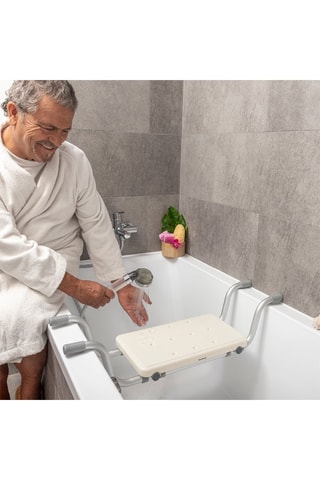 Siège de baignoire antidérapant 2-en-1 - Blanc