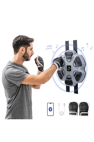 Machine de boxe musicale rechargeable Beatfist - Gris et noir