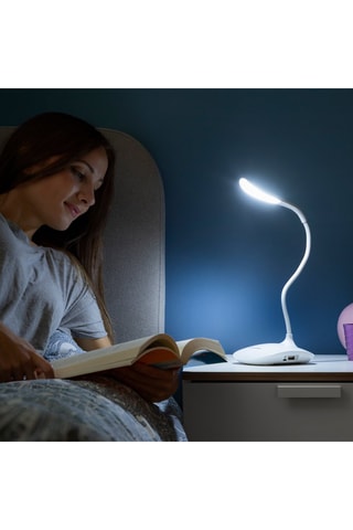 Lampe de table à LED rechargeable et tactile - Blanc