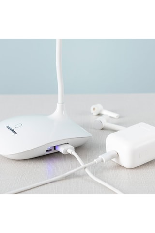 Lampe de table à LED rechargeable et tactile - Blanc