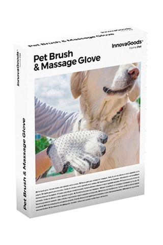 Gant de massage et brosse pour animaux - Noir et blanc