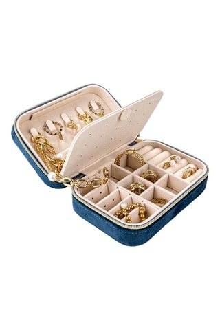 Velours Sieradendoos Berlin - Marineblauw