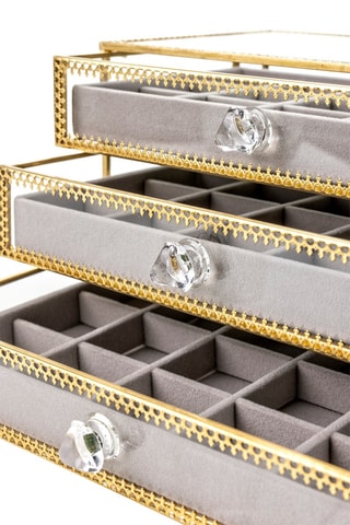 Sieradendoos Duisburg - Transparant, Goudkleurig en Grijs - Walter Bach