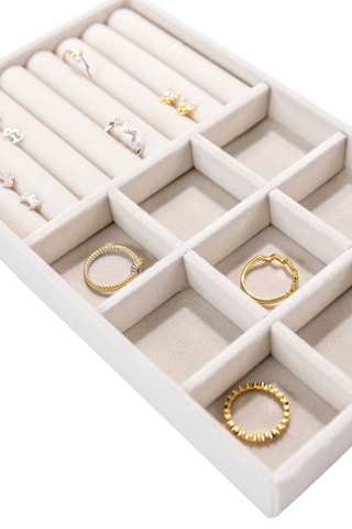 Velours Sieradendoos - Crèmekleurig - Somm