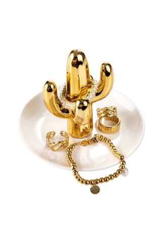 Porte-bijoux en céramique Tijuana - Blanc et doré - Somm