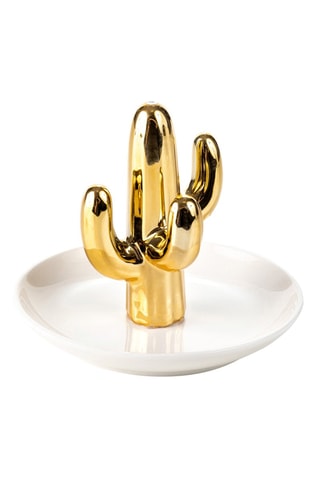 Porte-bijoux en céramique Tijuana - Blanc et doré - Somm