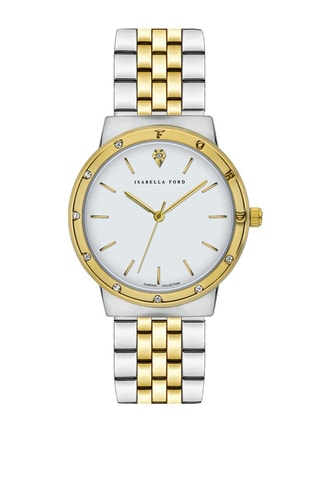 Stalen Quartz Horloge met Diamanten Héloïse