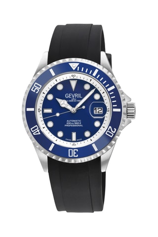 Rubberen Automatisch Horloge - Zwart en Blauw