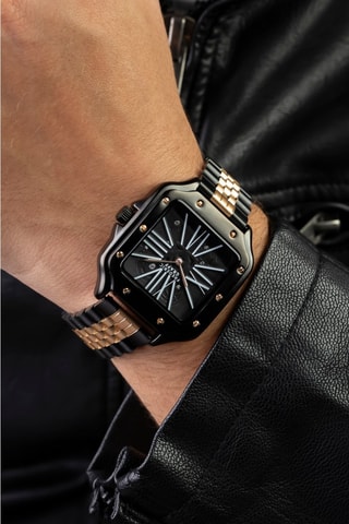 Stalen Quartz Horloge - Zwart