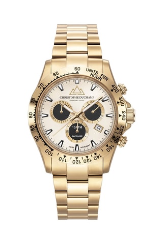 Stalen Quartz Horloge – Tachymeter en Chronograaf Goudkleurig