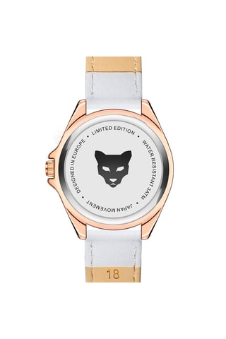 Leren Quartz Horloge Molaga Wit en Roségoudkleurig