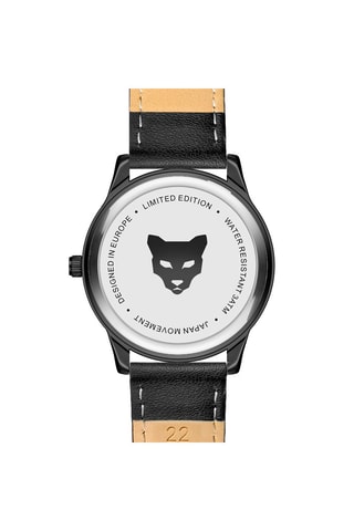 Leren Quartz Horloge Perth Zwart