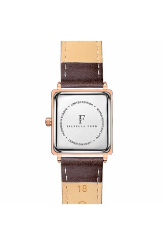 Leren Quartz Horloge met Diamanten Florence