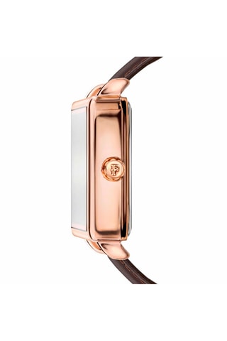 Leren Quartz Horloge met Diamanten Florence