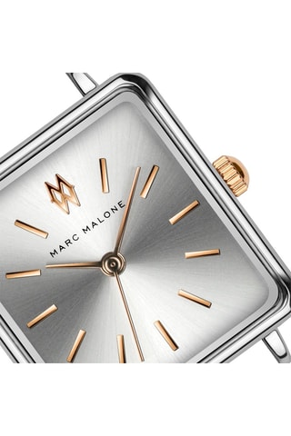 Stalen Quartz Horloge - Zilverkleurig en Roségoudkleurig - Marc Malone