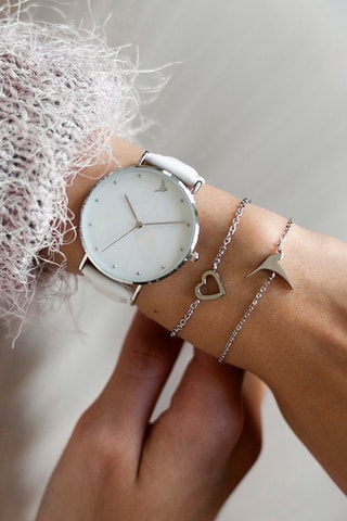 Leren en Parelmoeren Quartz Horloge - Emily Westwood