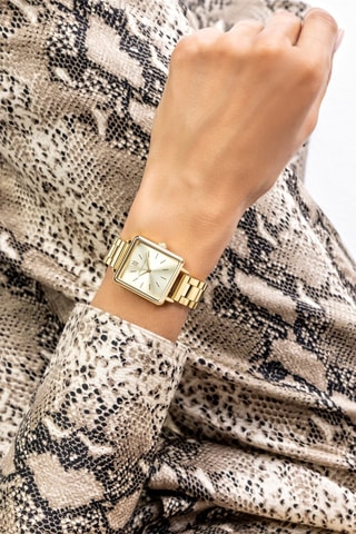 Stalen Quartz Horloge Goudkleurig