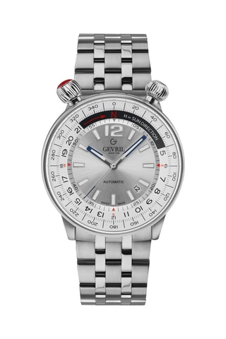 Automatisch Stalen Horloge Wallabout - Zonne-kompas - Zilverkleurig