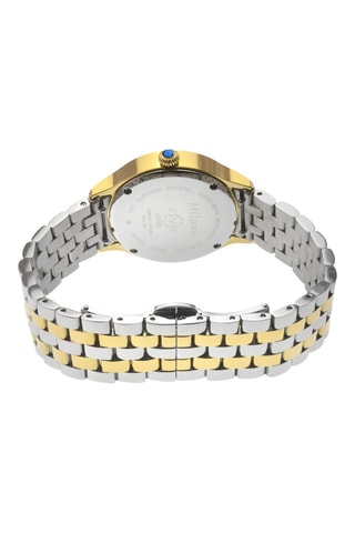 Stalen en Diamanten Quartz Horloge - Zilverkleurig, Goudkleurig en Wit