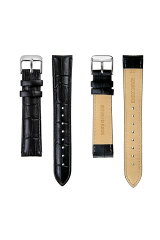 Leren Quartz Horloge Lisbon - Tachymeter - Zwart en Groen