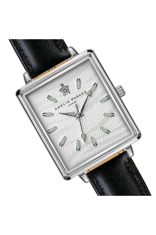 Leren Quartz Horloge Desert- Zwart