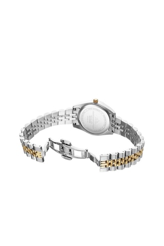 Stalen Quartz Horloge met Diamanten