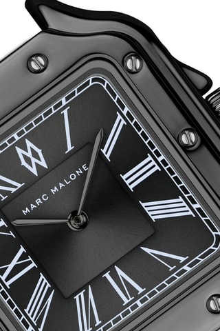 Stalen Quartz Horloge - Zwart - Marc Malone