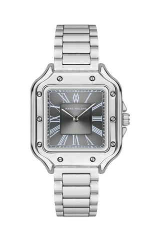 Stalen Quartz Horloge - Zilverkleurig - Marc Malone