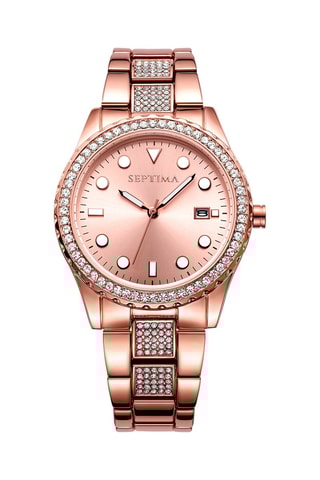 Stalen Quartz Horloge Roségoudkleurig en Wit