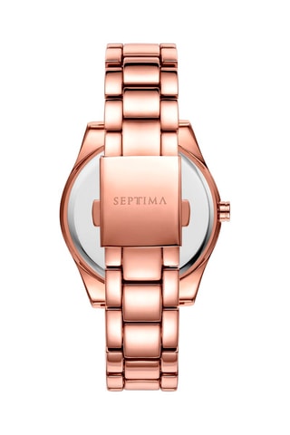 Stalen Quartz Horloge Roségoudkleurig en Wit