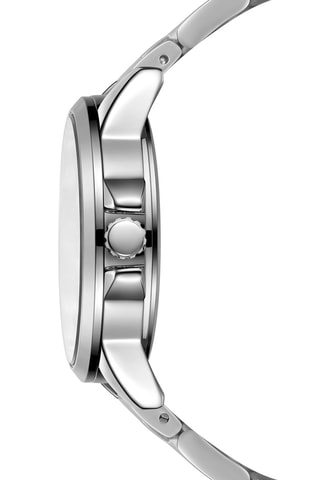 Stalen Quartz Horloge Zilverkleurig en Donkerblauw