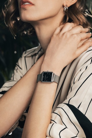 Stalen Quartz Horloge Night Voyage- Zilverkleurig