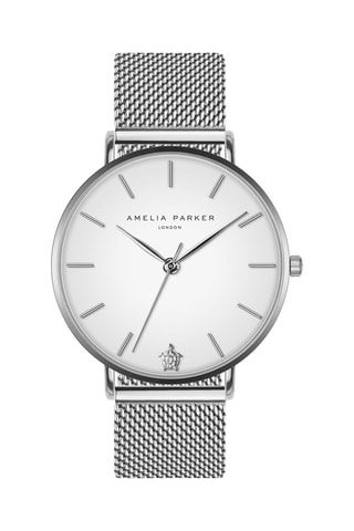 Stalen Quartz Horloge Pure Zilverkleurig en Wit