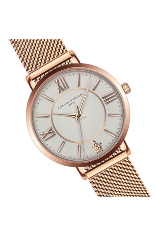 Stalen Quartz Horloge Petite Classique- Roségoudkleurig en Wit