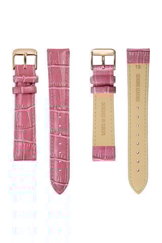 Leren Quartz Horloge Roze en Roségoudkleurig
