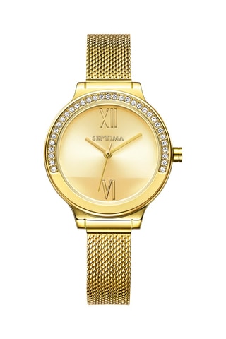 Montre à quartz en acier - Doré 