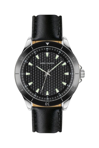 Leren Quartz Horloge Madrid - Zwart