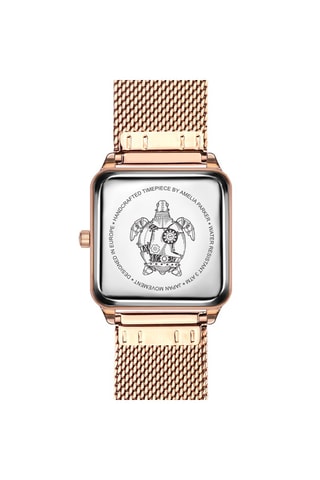 Stalen Quartz Horloge Bay Roségoudkleurig