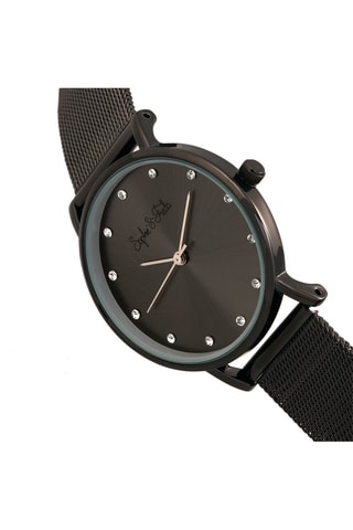 Legering Quartz Horloge met Swarovski Kristallen Savannah Zwart en Wit