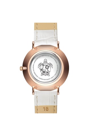 Leren Quartz Horloge Vacation Wit en Roségoudkleurig