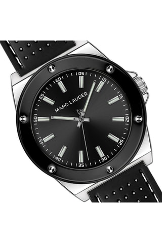 Silicone Quartz Horloge Cologne - Zwart en Zilverkleurig