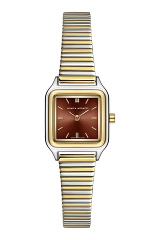 Stalen Quartz Horloge en Diamanten