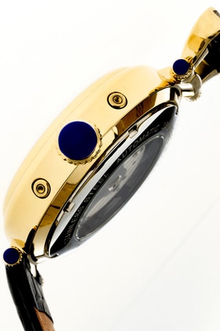 Montre automatique en cuir Ganzi - Noir et doré