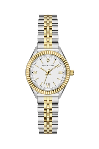 Stalen Quartz Horloge - Zilverkleurig en Goudkleurig - Marc Malone - Monica Monaco